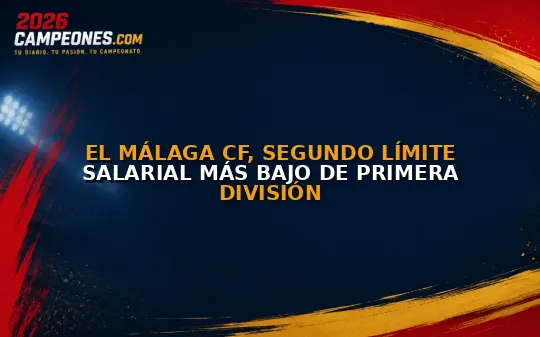 El Málaga CF, segundo límite salarial más bajo de Primera División