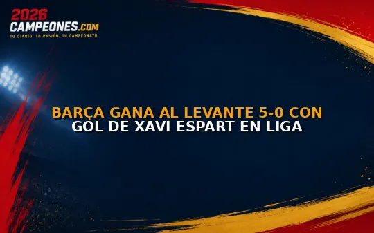 Barça gana al Levante 5-0 con gol de Xavi Espart en Liga
